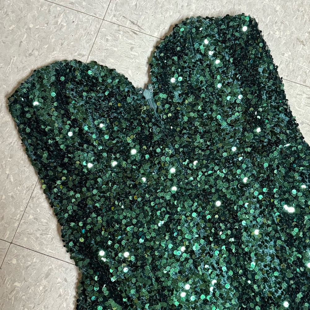 Lulus Strapless Sequin Dress - image 8